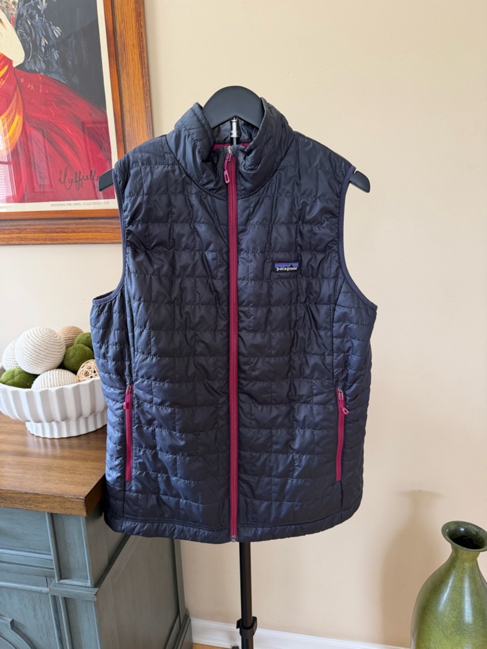 Patagonia Nano Puff Vest Womens XL Black Quilted Lightweight Zip
